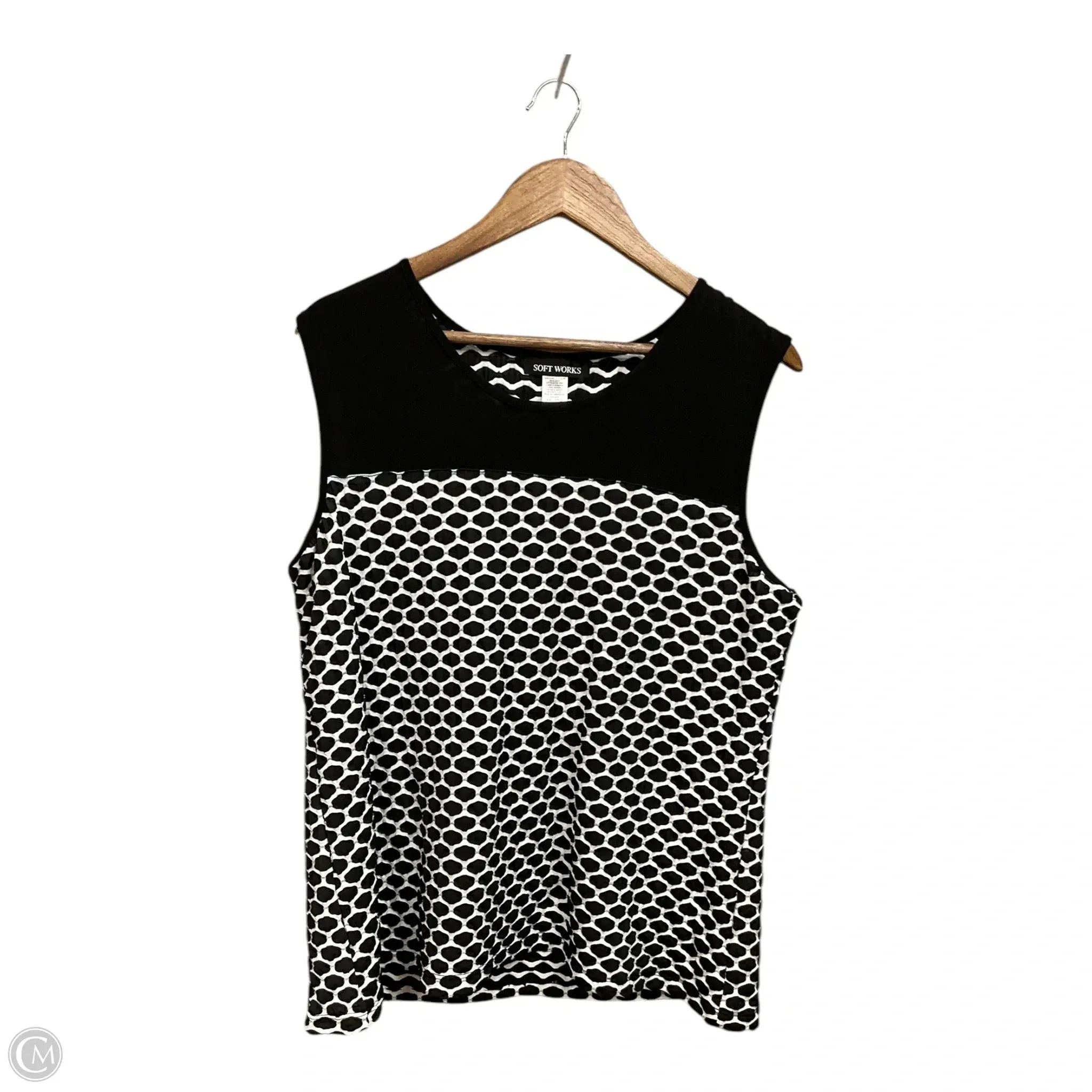 Top Sleeveless By Clothes Mentor In Black & White, Size: Xxl