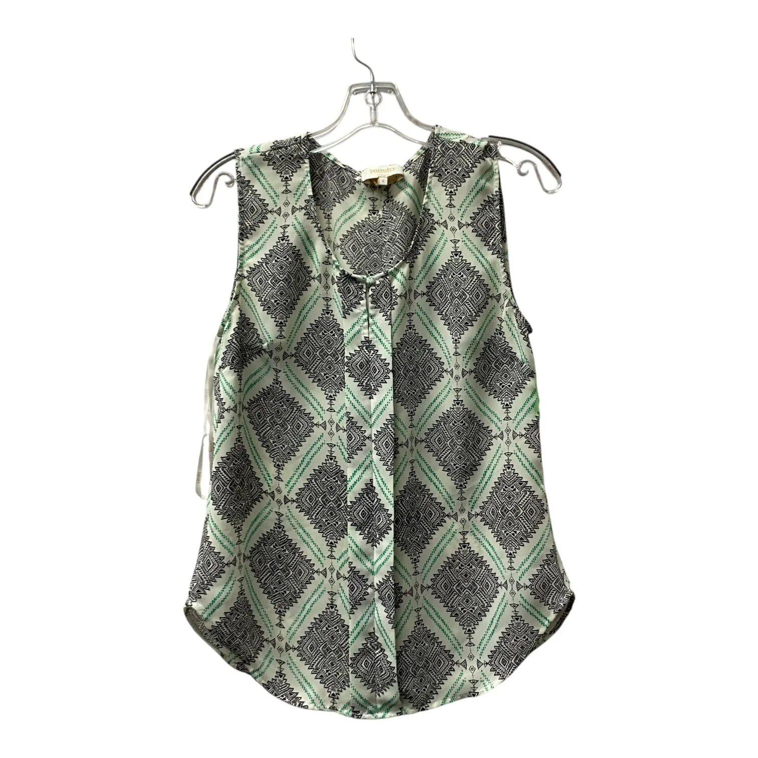 Top Sleeveless By Shelli Segal In Black & Green, Size:Xs