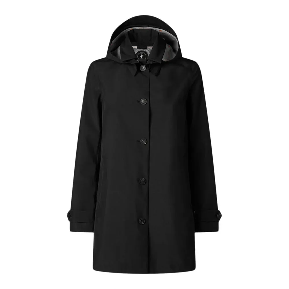 Women's April Hooded Raincoat in Black