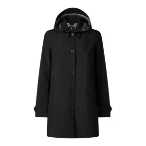 Women's April Hooded Raincoat in Black