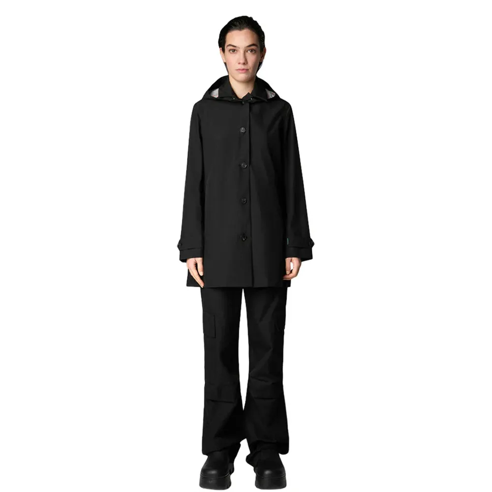 Women's April Hooded Raincoat in Black