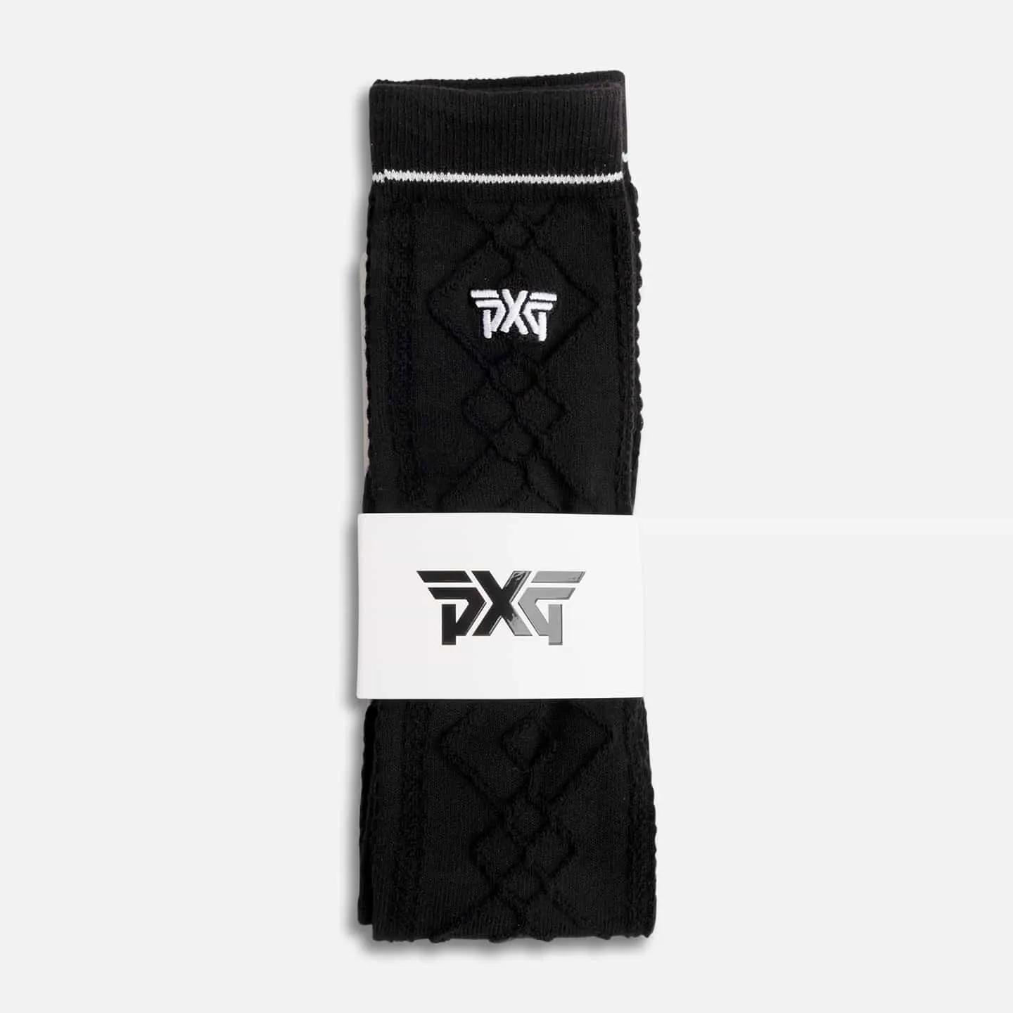 Women's Jacquard Knee Socks - Black